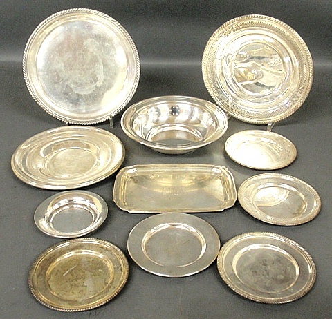 Appraisal: - Group of sterling silver tableware TI plates bowl and