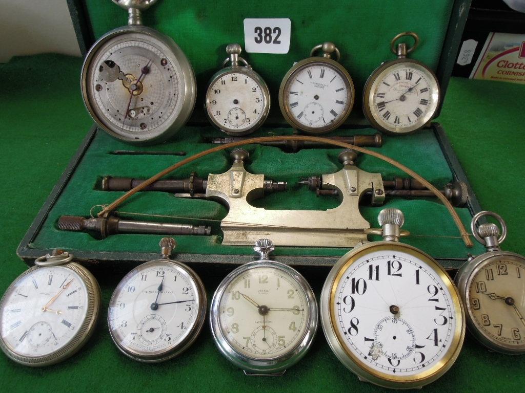 Appraisal: A quantity of miscellaneous incomplete pocket watches together with a