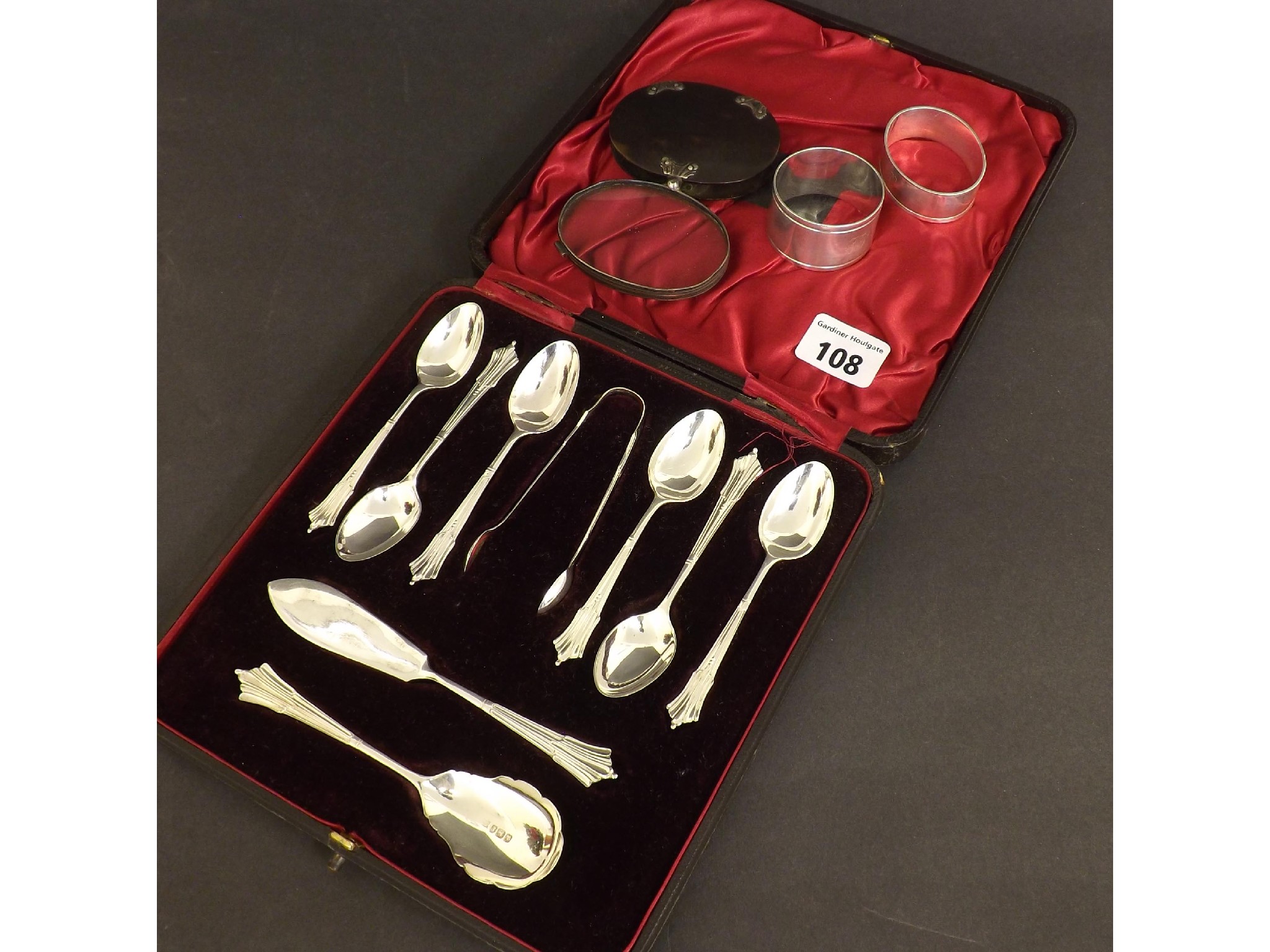 Appraisal: Late Victorian cased silver suite of Albany handles spoon comprising