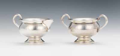 Appraisal: A Sterling Silver Creamer and Sugar Bowl by Fisher Marching