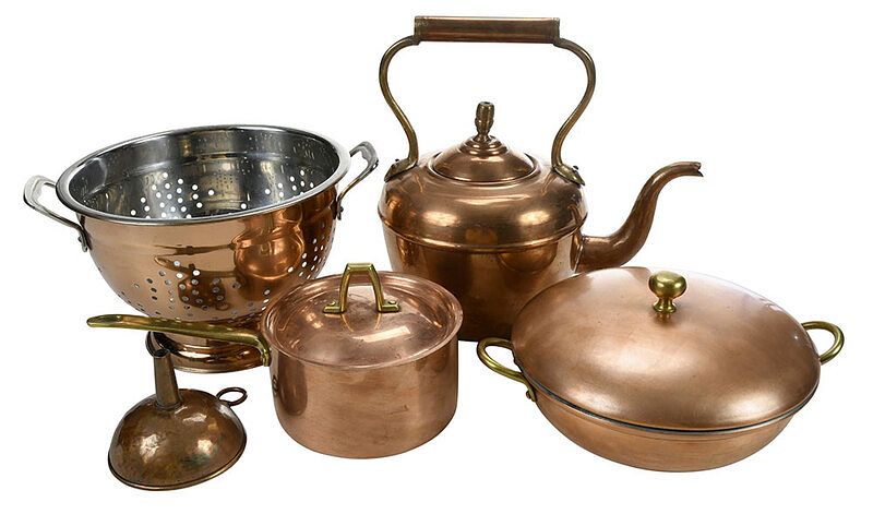 Appraisal: Pieces of Copper Cookware Various Makers th century comprising seven