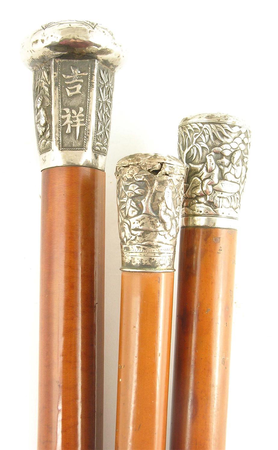 Appraisal: A late th century Chinese malacca walking cane