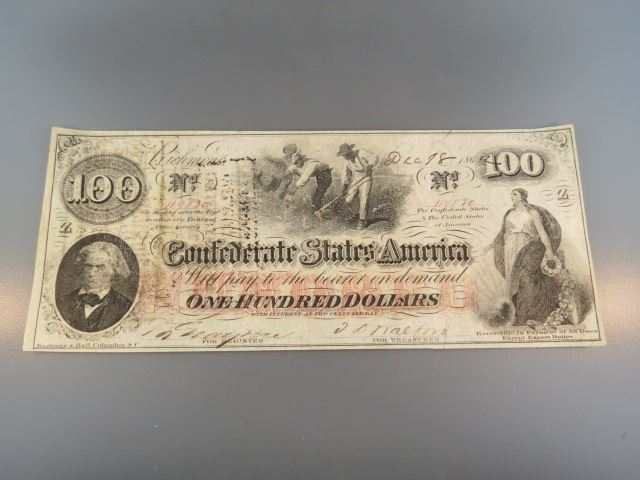 Appraisal: Confederate Richmond Virginia Note cotton workers and more