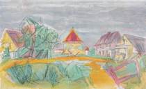 Appraisal: Jacques Villon French - Abstract of a farm Lithograph on