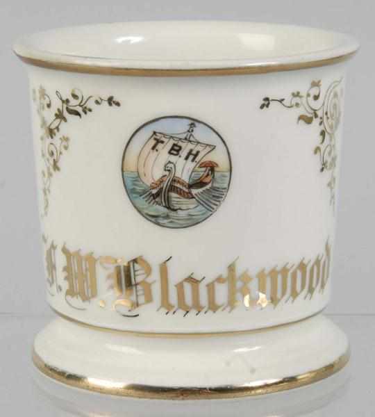 Appraisal: Masonic Shaving Mug Description Marked F W Blackwood across bottom