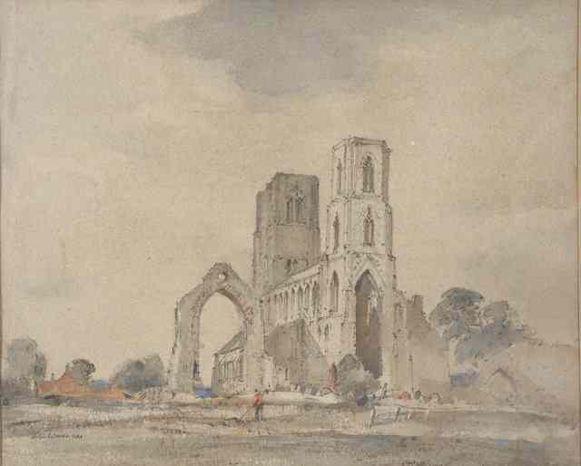 Appraisal: Arthur E Davies b 'Wymondham Abbey' signed pen ink and