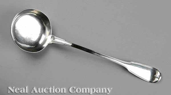 Appraisal: An American Coin Silver Soup Ladle in the Fiddle Thread