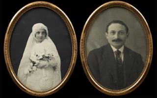 Appraisal: Pair of Vintage French Portrait Photographs c Pair of Vintage