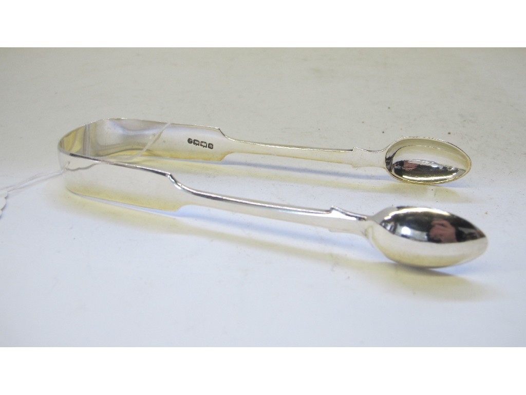 Appraisal: A pair of provincial silver sugar tongs Exeter