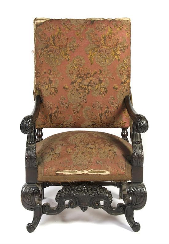 Appraisal: A Renaissance Revival Armchair having upholstered back arms and seat