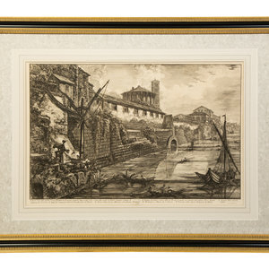 Appraisal: Two Etchings by Giovanni Battista Piranesi Italian - View along