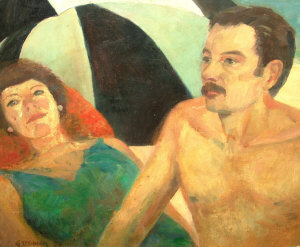 Appraisal: Greenham mid th century- Portrait of a couple seated half-length