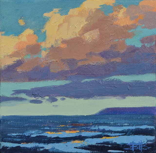 Appraisal: Barrie Bray th Century Sunrise reflections in the clouds Mounte