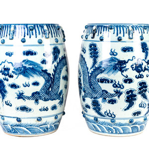 Appraisal: Two Pairs of Chinese Export Blue and White Porcelain Garden