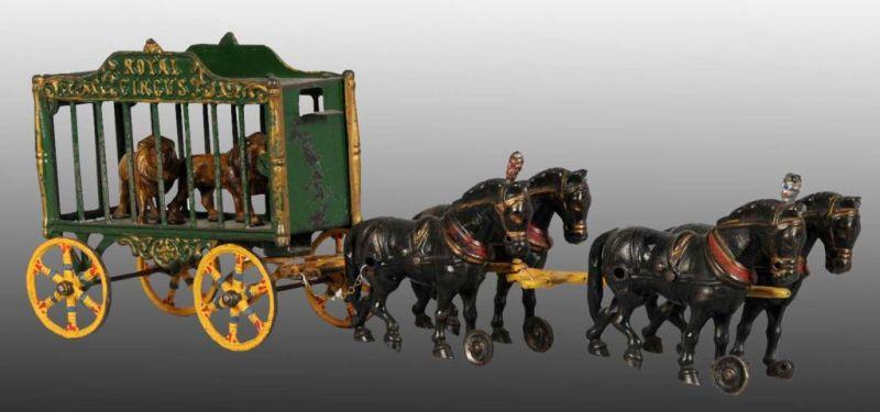 Appraisal: Cast Iron Hubley Royal Circus Wagon with Lions Toy Description