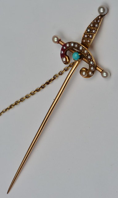 Appraisal: A BAR BROOCH in the form of a sword with