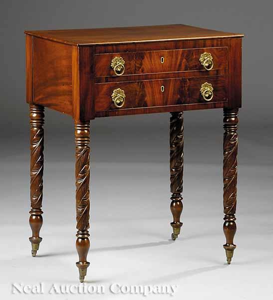 Appraisal: An American Federal Mahogany Side Table c the top above