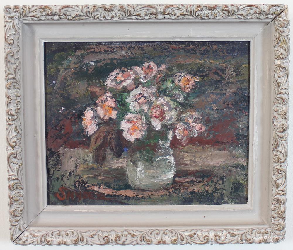 Appraisal: AMANDA TESTER SNYDER Oregon - oil on board flowers in