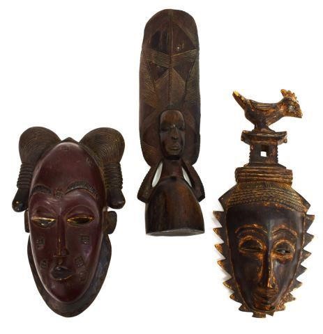 Appraisal: lot of West African wood carving and masks including Baule