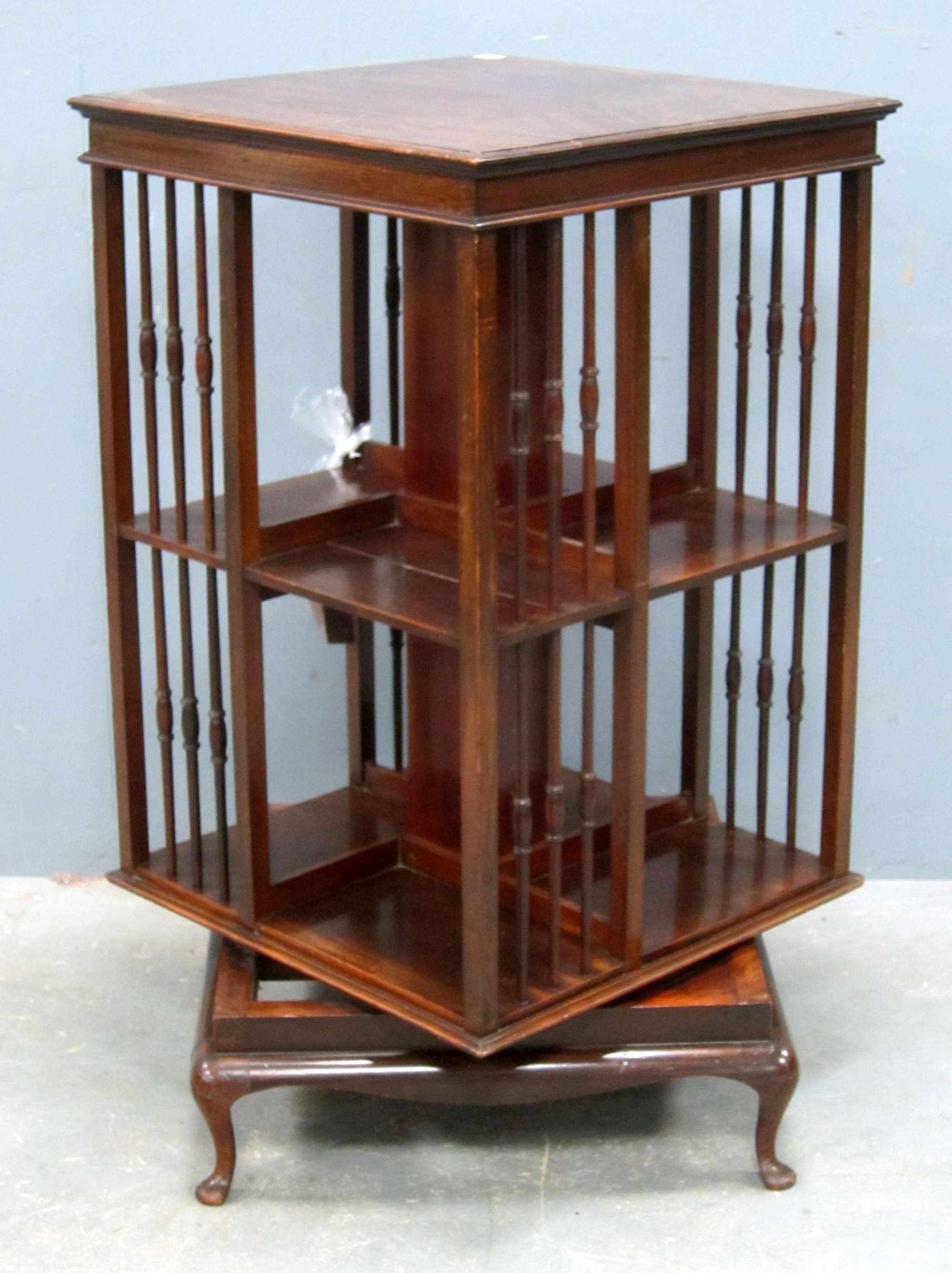 Appraisal: Edwardian mahogany revolving bookcase cm x cm x cm