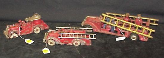 Appraisal: Arcade cast iron fire truck with two detachable riders and