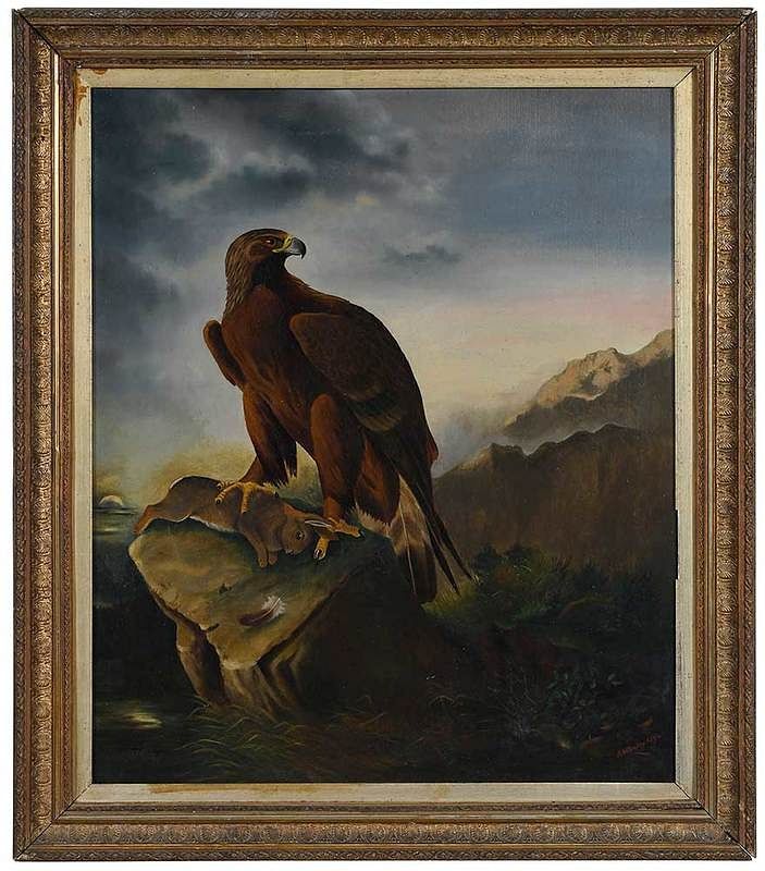 Appraisal: British School Ornithological Painting th century Golden Eagle with Hare