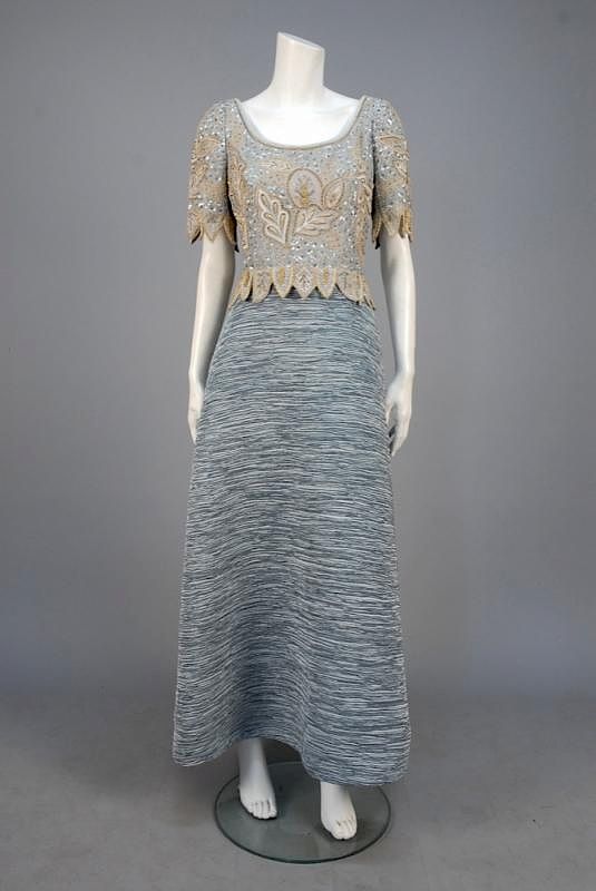 Appraisal: MARY McFADDEN EVENING GOWN with SEQUINED BODICE s - s