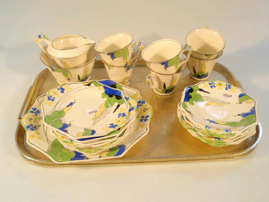 Appraisal: A James Kent Verona pattern Art Deco tea service comprising