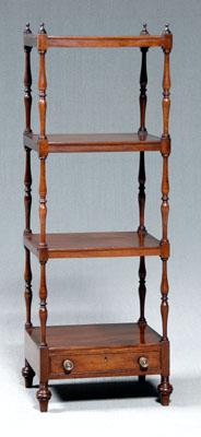 Appraisal: Regency mahogany four-tier eacute tag egrave re tiers with baluster