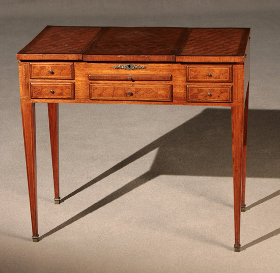 Appraisal: Louis XVI Style Inlaid and Parquetry Kingwood Poudreuse Late th