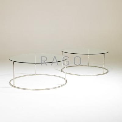 Appraisal: MILO BAUGHMAN Attr DESIGN INSTITUTE AMERICA Pair low tables USA