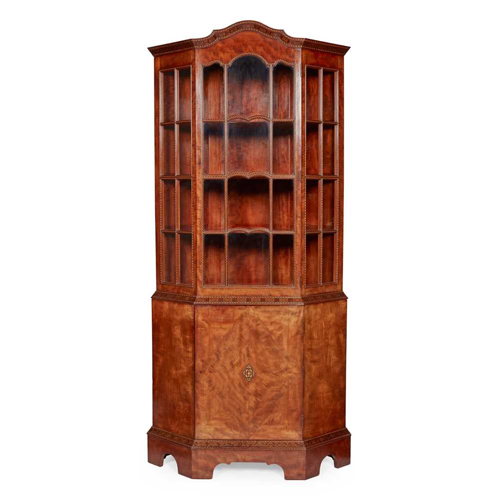 Appraisal: ERNEST GIMSON - ARTS CRAFTS CHINA CABINET CIRCA mahogany with