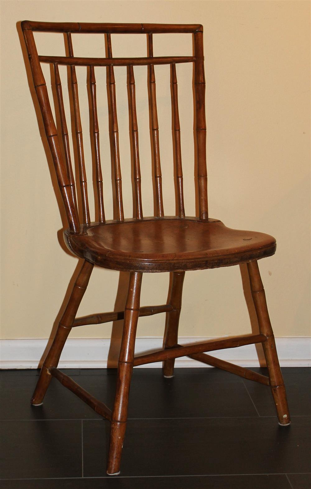 Appraisal: AMERICAN WINDSOR BIRDCAGE SIDE CHAIR having a turned frame with