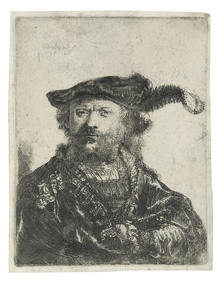 Appraisal: REMBRANDT VAN RIJN Self Portrait in a Velvet Cap and