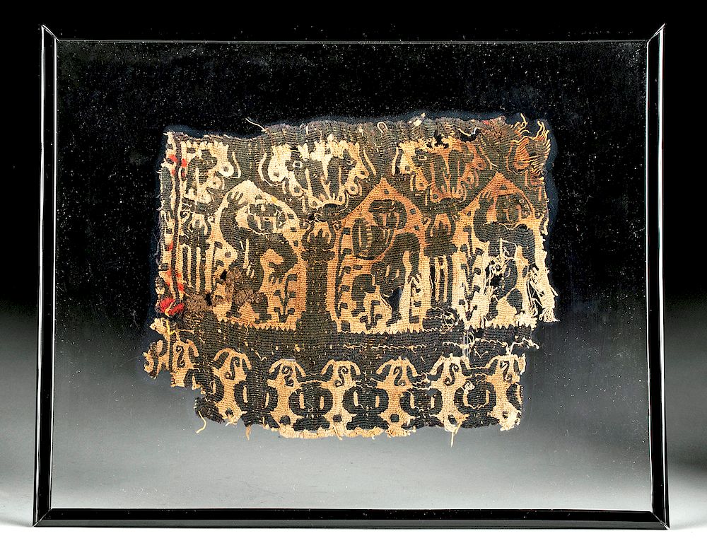 Appraisal: Egyptian Coptic Textile Fragment w Dancers Egypt Coptic culture ca