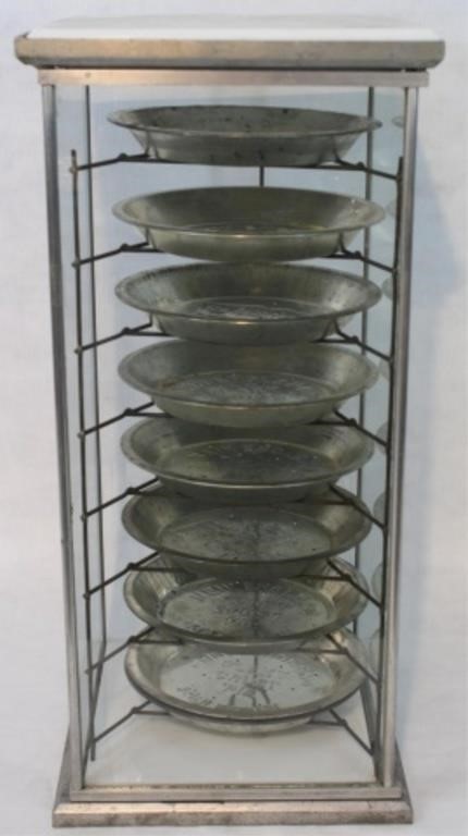 Appraisal: CHROME AND GLASS PIE COUNTRY STORE DISPLAY CASEwith rack with