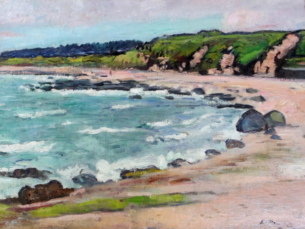 Appraisal: GEORGE LESLIE HUNTER - COASTAL SHORE Oil on canvas signed