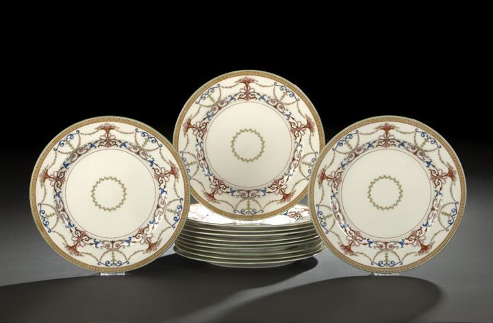 Appraisal: Set of Twelve Royal Worcester Bessborough -Pattern Dinner Plates for