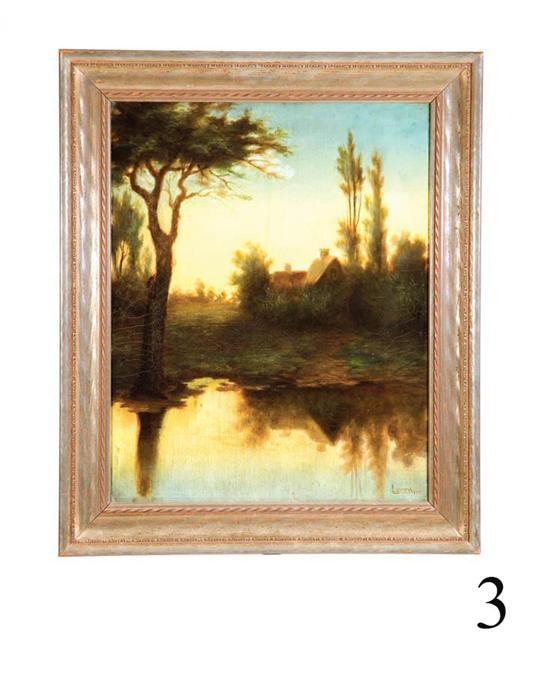 Appraisal: SUNSET LANDSCAPE BY WILLIAM LOWRY AMERICA LATE TH CENTURY Oil