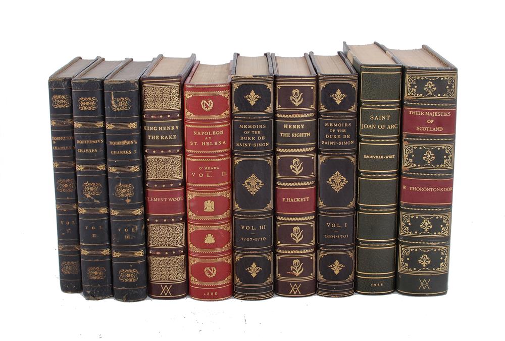 Appraisal: Leatherbound books Historic figures Arkwright Francis MEMOIRS OF THE DUKE