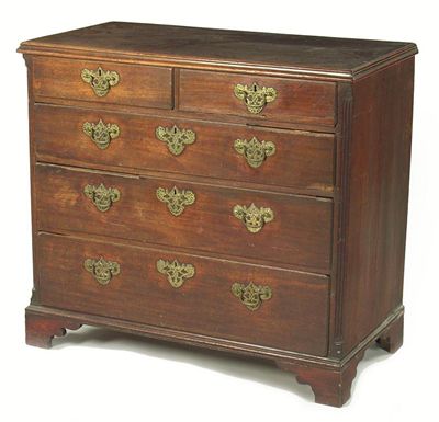 Appraisal: A George III mahogany chest the applied moulded edge top