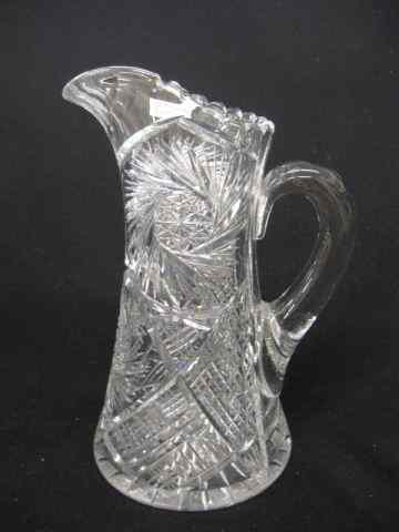 Appraisal: Cut Glass Pitcher pinwheel diamond decor - '' brilliant period