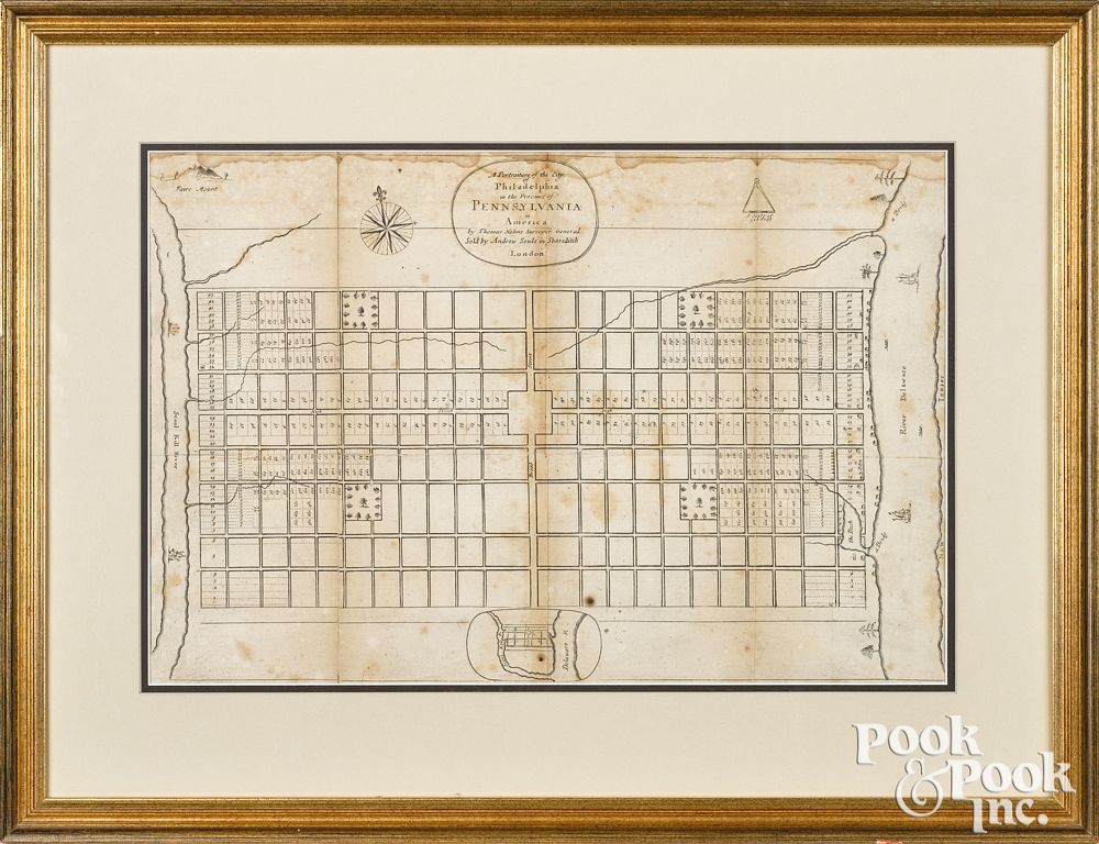 Appraisal: Scarce Thomas Holmes map of Philadelphia Scarce Thomas Holmes map