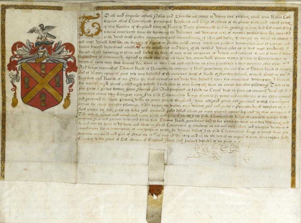 Appraisal: ELIZABETH I GRANT OF ARMS AND CREST by letters patent