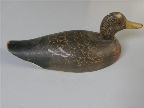 Appraisal: Carved and painted wood decoy duck long