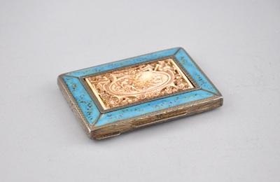 Appraisal: A German Silver Enamel and Celluloid Compact A German silver