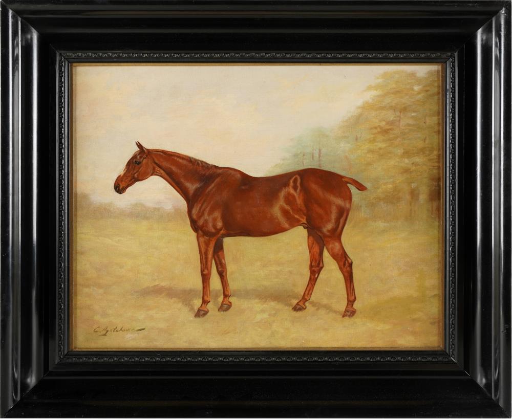 Appraisal: CHARLES E GATEHOUSE - HORSE IN FIELDoil on canvas signed