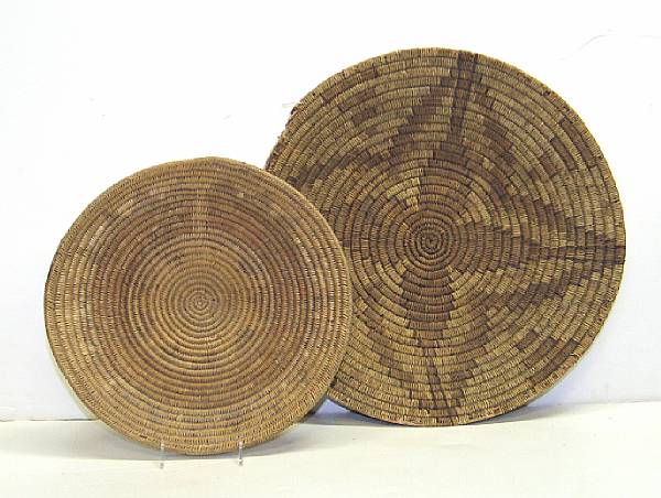 Appraisal: Two Southwest trays Mescalero Apache and a Navajo example diameter