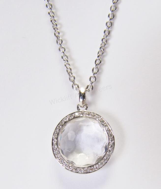 Appraisal: A sterling silver Ippolita pendant with white topaz and ctw