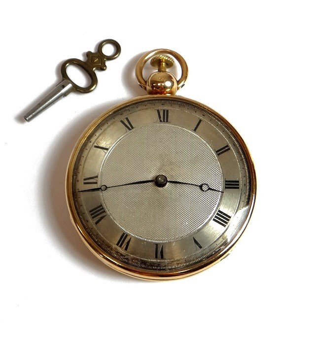 Appraisal: A French gold cased key wind openfaced repeating pocket watch